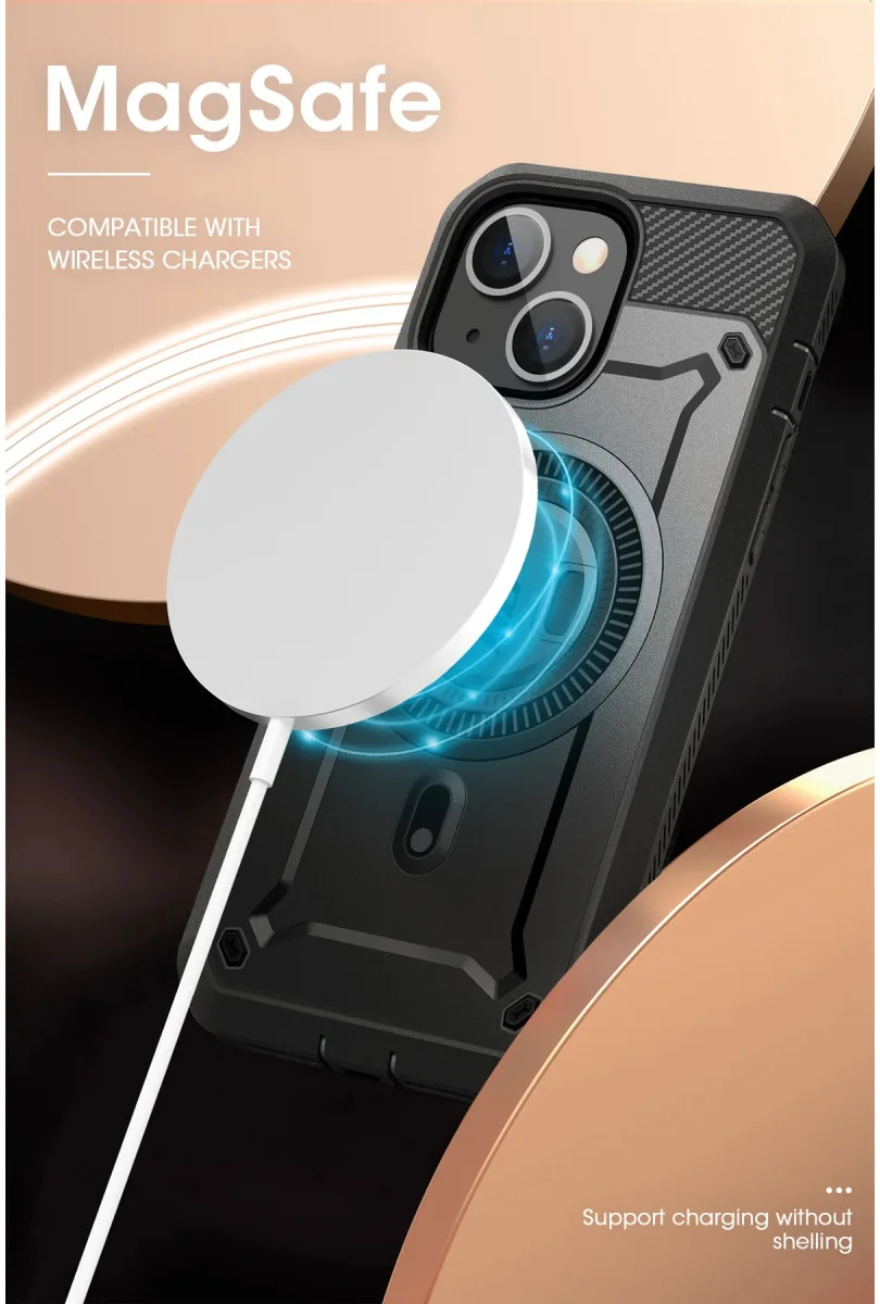 SUPCASE UB Mag Pro Apple iPhone 15 Hoesje MagSafe Stand Zwart afbeelding 4