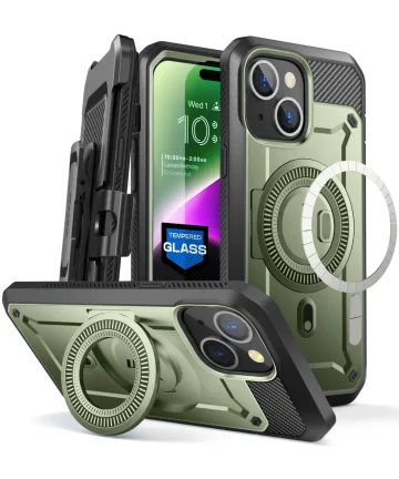 SUPCASE UB Mag Pro Apple iPhone 15 Hoesje MagSafe Stand Groen Hoesjes