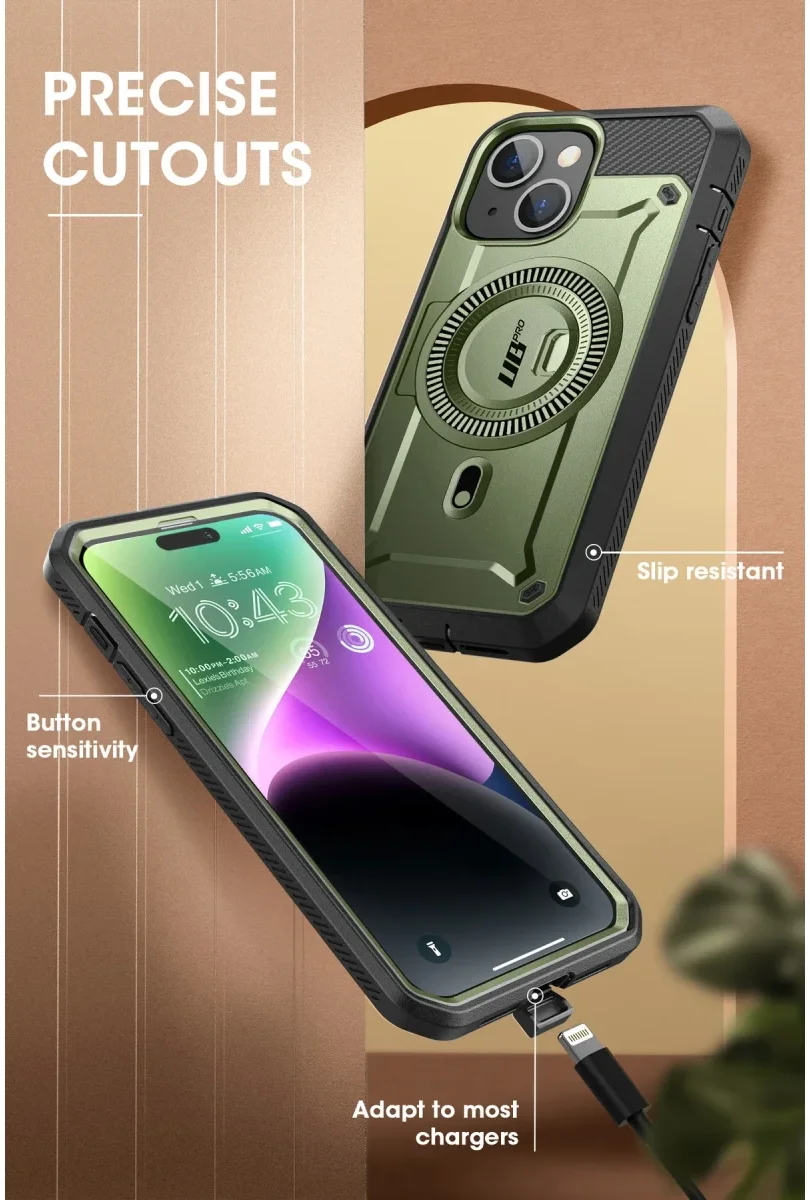 SUPCASE UB Mag Pro Apple iPhone 15 Hoesje MagSafe Stand Groen afbeelding 7