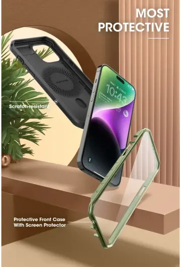 SUPCASE UB Mag Pro Apple iPhone 15 Hoesje MagSafe Stand Groen afbeelding 3