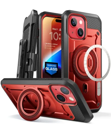 SUPCASE UB Mag Pro Apple iPhone 15 Hoesje MagSafe Stand Rood Hoesjes
