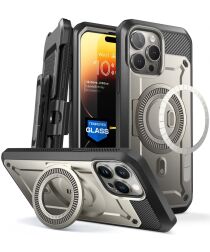 SUPCASE UB Mag Pro Apple iPhone 15 Pro Hoesje MagSafe Stand Grijs