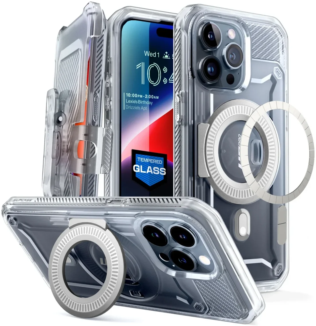 SUPCASE UB Mag Pro Apple iPhone 15 Pro Hoesje MagSafe Stand Clear afbeelding 1