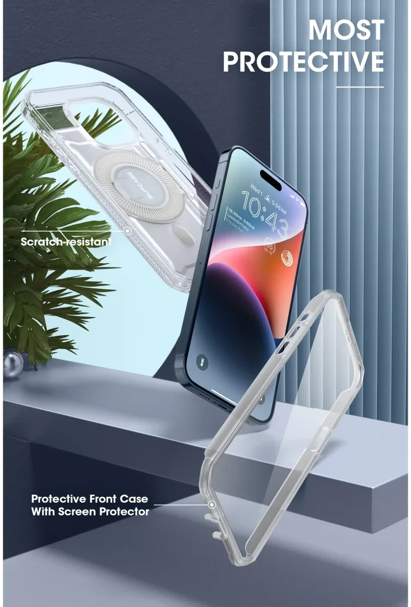 SUPCASE UB Mag Pro Apple iPhone 15 Pro Hoesje MagSafe Stand Clear afbeelding 3