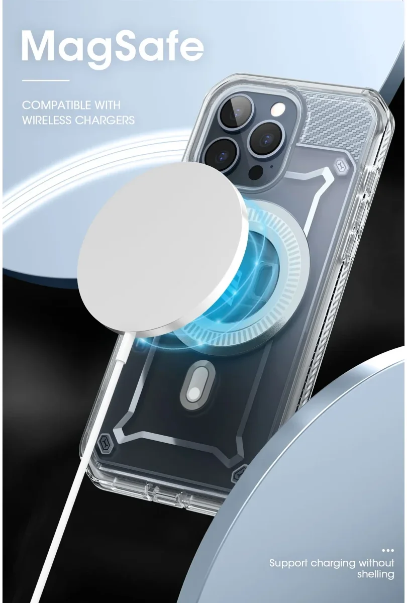 SUPCASE UB Mag Pro Apple iPhone 15 Pro Hoesje MagSafe Stand Clear afbeelding 4