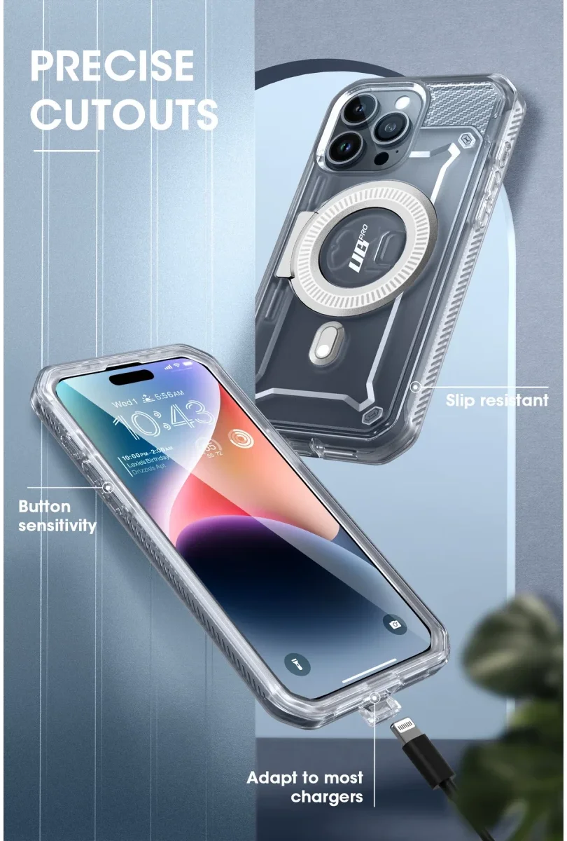 SUPCASE UB Mag Pro Apple iPhone 15 Pro Hoesje MagSafe Stand Clear afbeelding 7