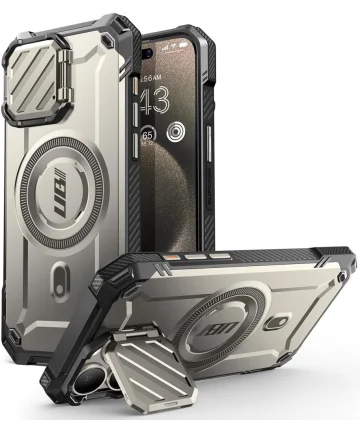 SUPCASE UB Pro MagXT Apple iPhone 15 Pro Hoesje Camera Protector Grijs Hoesjes