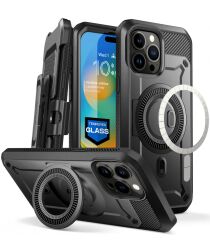 SUPCASE UB Mag Pro Apple iPhone 15 Pro Max Hoesje MagSafe Stand Zwart