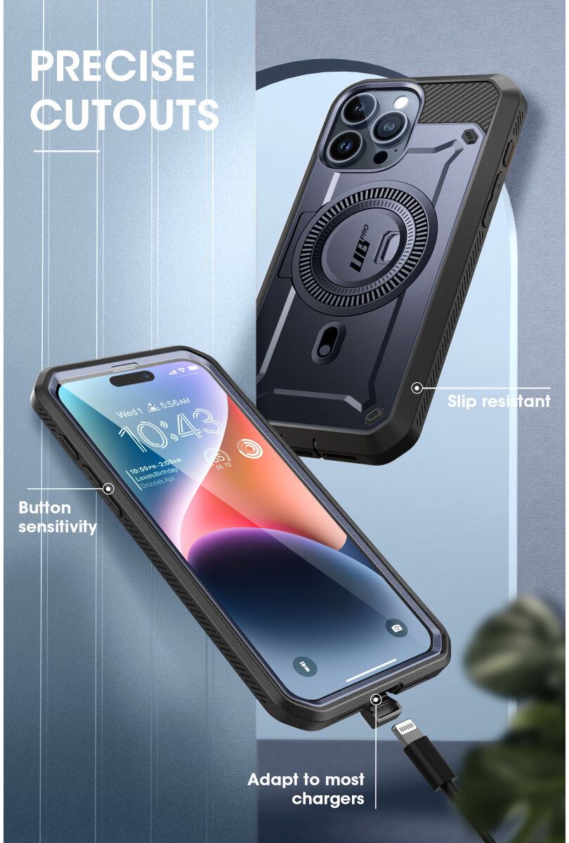 SUPCASE UB Mag Pro Apple iPhone 15 Pro Max Hoesje MagSafe Stand Blauw afbeelding 7