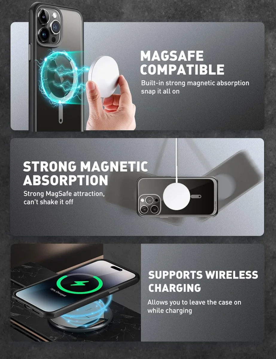 SUPCASE UB Mag Apple iPhone 15 Pro Max Hoesje MagSafe Back Cover Zwart afbeelding 2