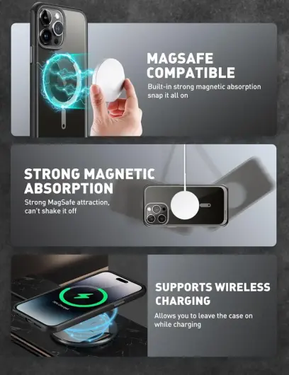 SUPCASE UB Mag Apple iPhone 15 Pro Max Hoesje MagSafe Back Cover Zwart afbeelding 2