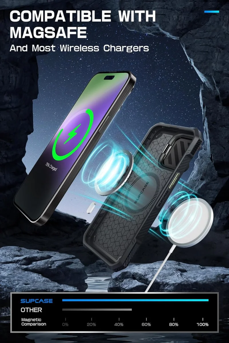 SUPCASE UB Pro MagXT iPhone 15 Pro Max Hoesje Camera Protector Groen afbeelding 2