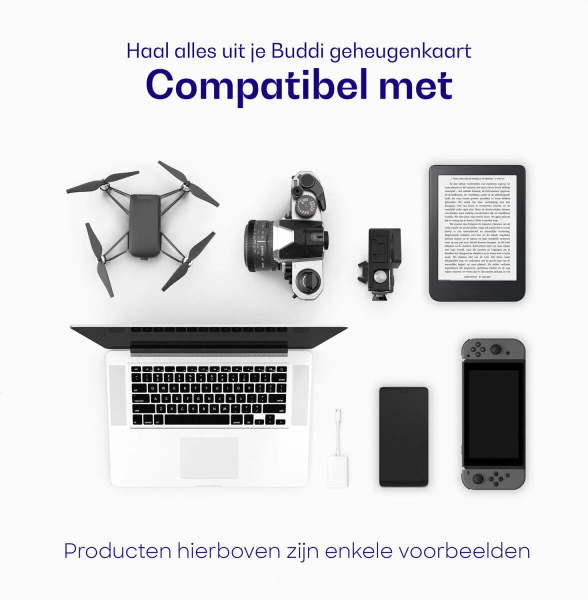 Buddi MicroSDXC Geheugenkaart met SD Kaart Adapter 128GB 3-Pack - Oud afbeelding 2