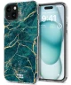 HappyCase iPhone 15 Hoesje Flexibel TPU Aqua Marmer Print