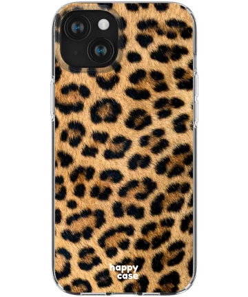 HappyCase iPhone 15 Hoesje Flexibel TPU Wilde Panter Print Hoesjes