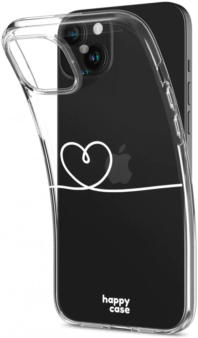 HappyCase iPhone 15 Hoesje Flexibel TPU Hartje Print afbeelding 4