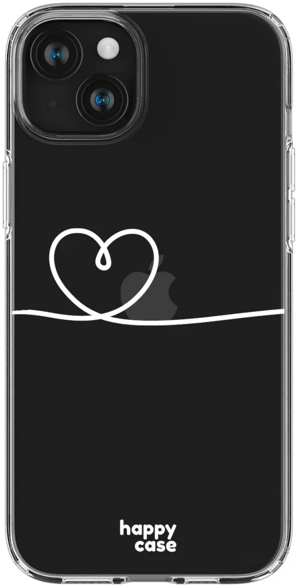 HappyCase iPhone 15 Hoesje Flexibel TPU Hartje Print afbeelding 1