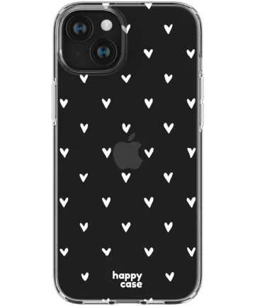 HappyCase Apple iPhone 15 Hoesje Flexibel TPU Hartjes Print Hoesjes