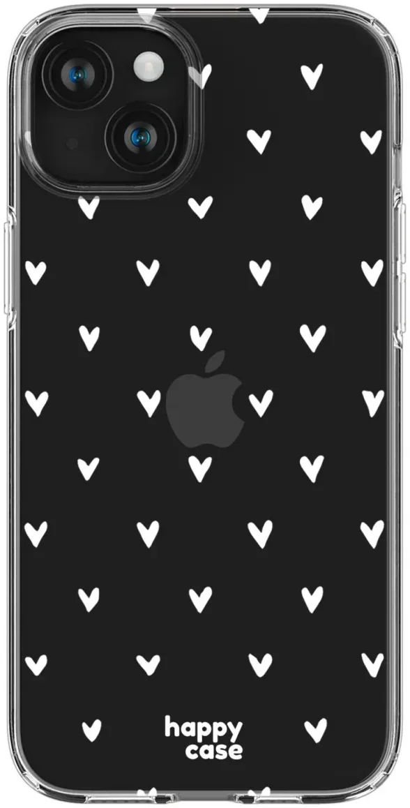 HappyCase iPhone 15 Hoesje Flexibel TPU Hartjes Print afbeelding 1