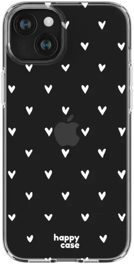 HappyCase iPhone 15 Hoesje Flexibel TPU Hartjes Print afbeelding 1