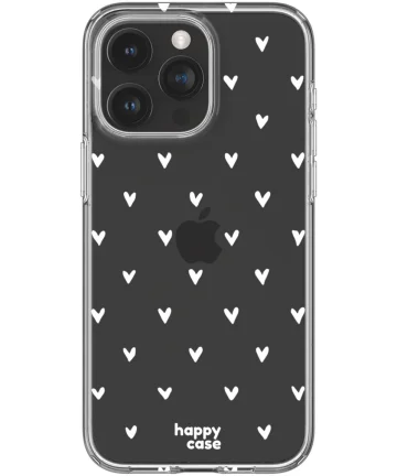 HappyCase Apple iPhone 15 Pro Hoesje Flexibel TPU Hartjes Print Hoesjes