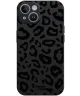 HappyCase iPhone 15 Hoesje Flexibel TPU Luipaard Zwart Print