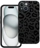 HappyCase iPhone 15 Hoesje Flexibel TPU Luipaard Zwart Print