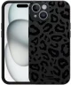 HappyCase iPhone 15 Hoesje Flexibel TPU Luipaard Zwart Print