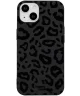 HappyCase iPhone 15 Hoesje Flexibel TPU Luipaard Zwart Print