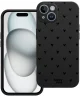 HappyCase iPhone 15 Hoesje Flexibel TPU Hartjes Zwart Print