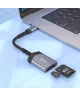 Hoco UA25 USB-C Card Reader met SD/TF Kaartlezer Grijs