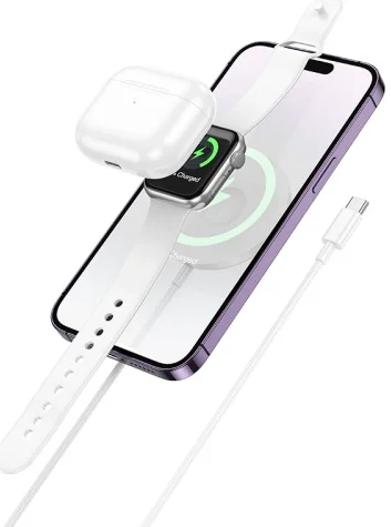 Hoco CW50 MagSafe Draadloze Oplader Fast Charge 15W Wit afbeelding 2