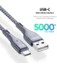 Duzzona A8 USB naar USB-C Gevlochten Kabel 12W 1M Grijs