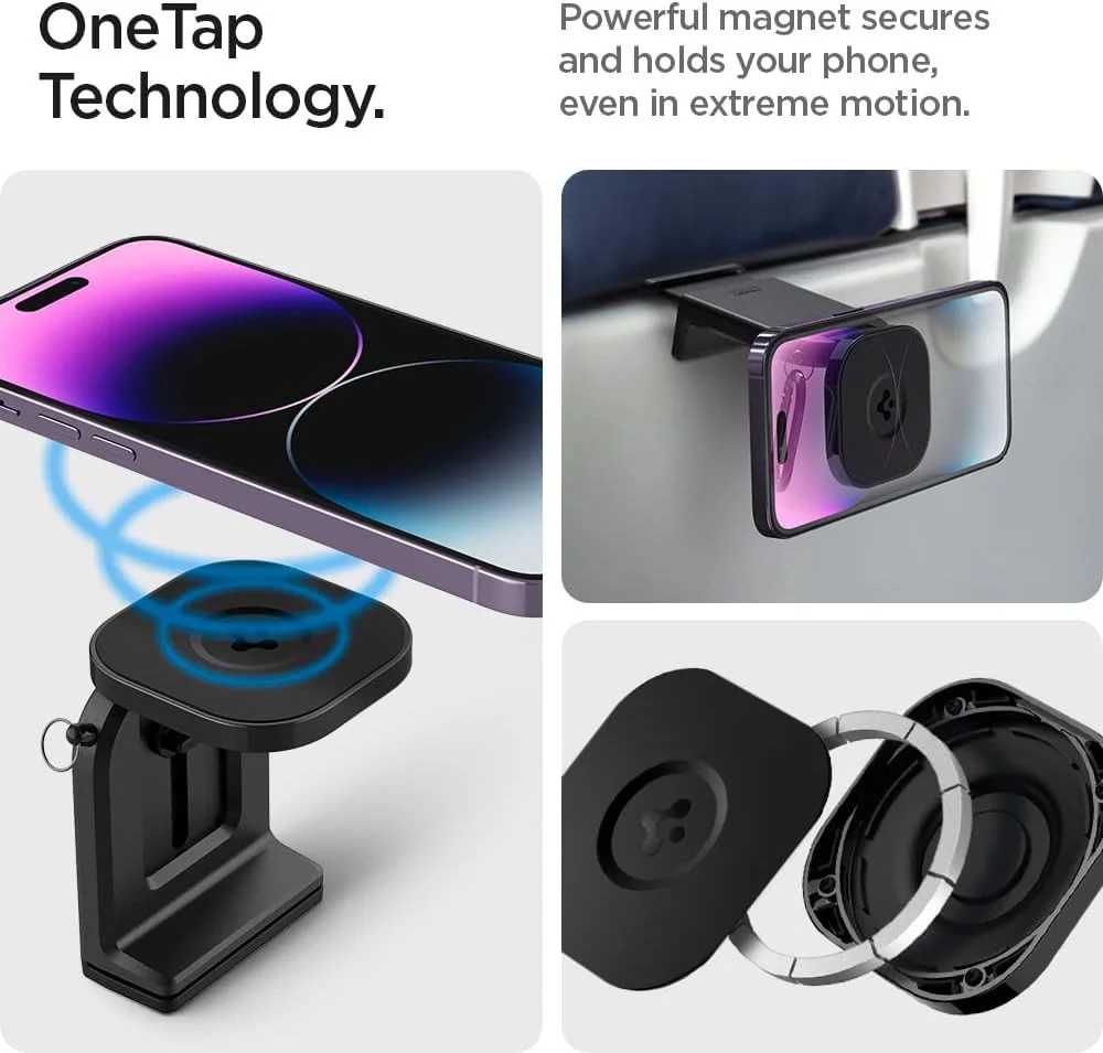 Spigen OneTap MagFit MagSafe Telefoonhouder Vliegtuig / Tafel Zwart afbeelding 3