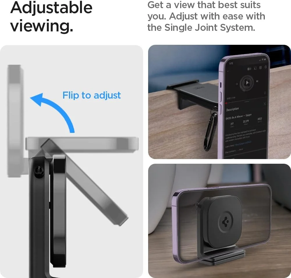 Spigen OneTap MagFit MagSafe Telefoonhouder Vliegtuig / Tafel Zwart afbeelding 4