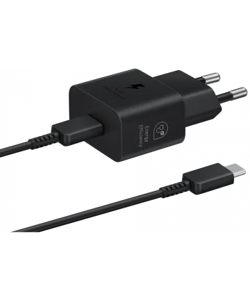 Originele Samsung 25W Efficiency Adapter met USB-C Kabel 1 Meter Zwart Opladers