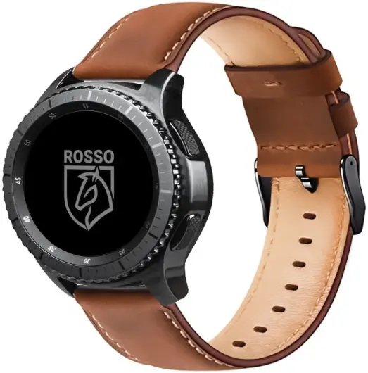 Rosso Deluxe Universeel Smartwatch/Horloge Bandje 18MM Echt Leer Bruin afbeelding 1