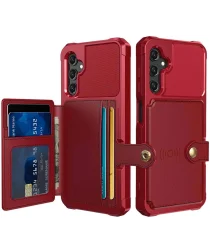Samsung Galaxy A25 3 in 1 Back Cover Portemonnee Hoesje Rood