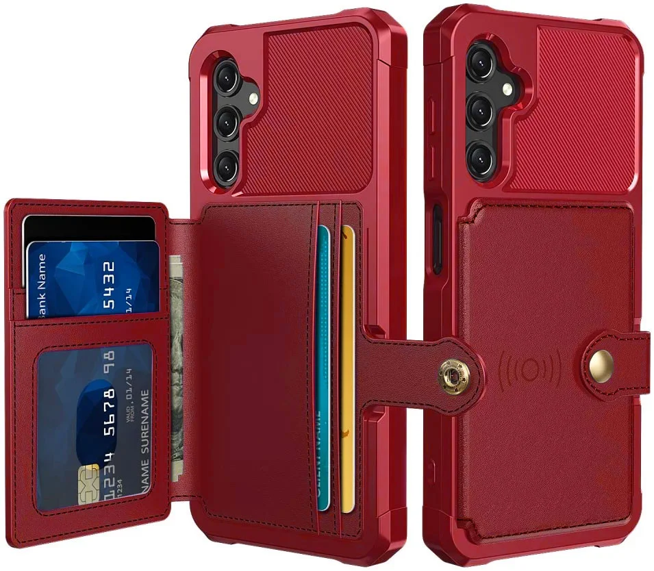 Samsung Galaxy A25 3 in 1 Back Cover Portemonnee Hoesje Rood afbeelding 1