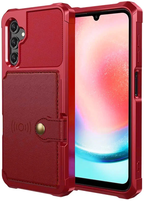 Samsung Galaxy A25 3 in 1 Back Cover Portemonnee Hoesje Rood afbeelding 2