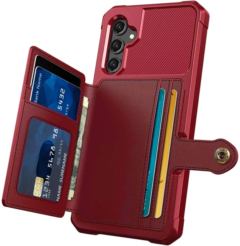 Samsung Galaxy A25 3 in 1 Back Cover Portemonnee Hoesje Rood afbeelding 7