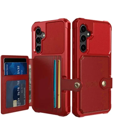 Samsung Galaxy S23 FE 3 in 1 Back Cover Portemonnee Hoesje Rood Hoesjes