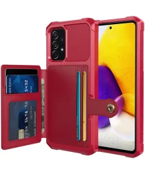 Samsung Galaxy A52 / A52S 3 in 1 Back Cover Portemonnee Hoesje Rood
