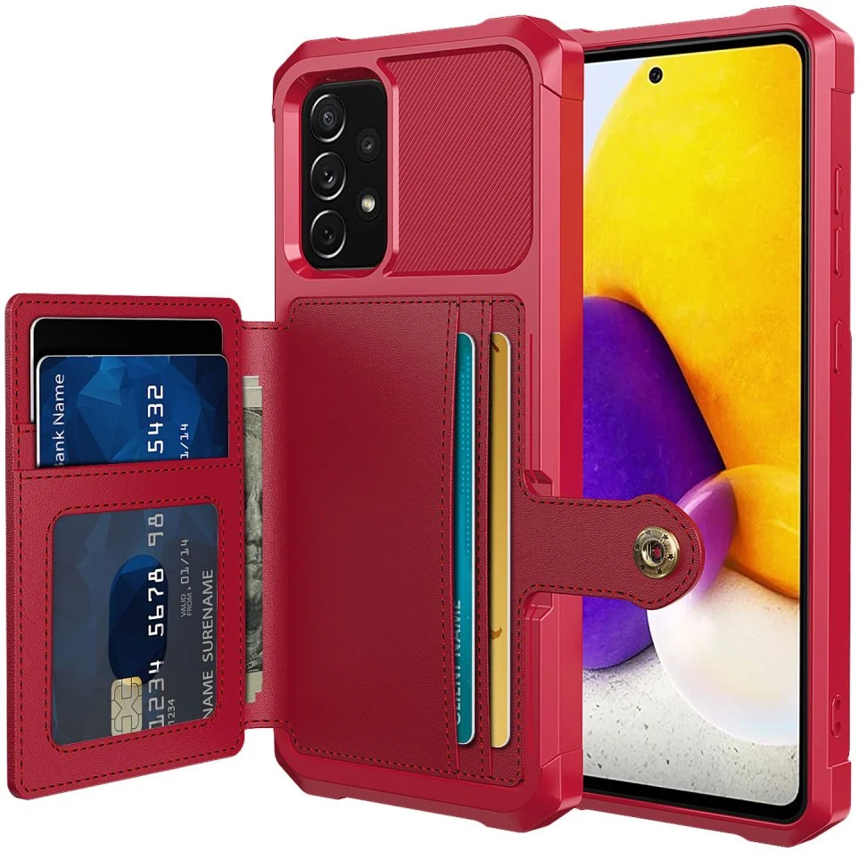 Samsung Galaxy A53 3 in 1 Back Cover Portemonnee Hoesje Rood afbeelding 1