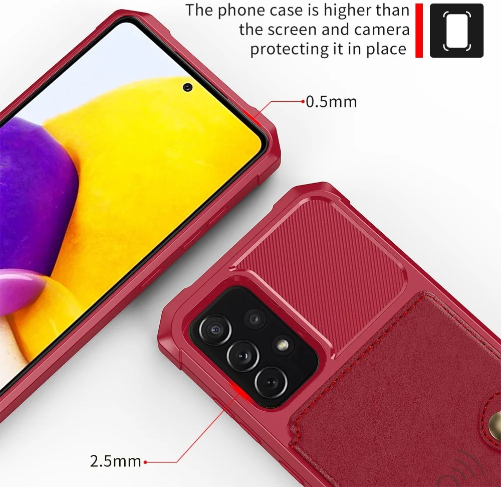 Samsung Galaxy A53 3 in 1 Back Cover Portemonnee Hoesje Rood afbeelding 7