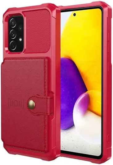 Samsung Galaxy A53 3 in 1 Back Cover Portemonnee Hoesje Rood afbeelding 2