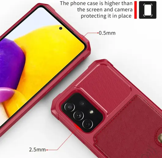 Samsung Galaxy A53 3 in 1 Back Cover Portemonnee Hoesje Rood afbeelding 7