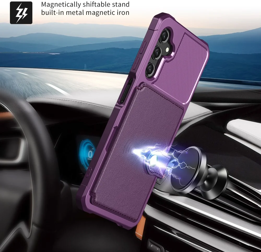 Samsung Galaxy A25 3 in 1 Back Cover Portemonnee Hoesje Paars afbeelding 4