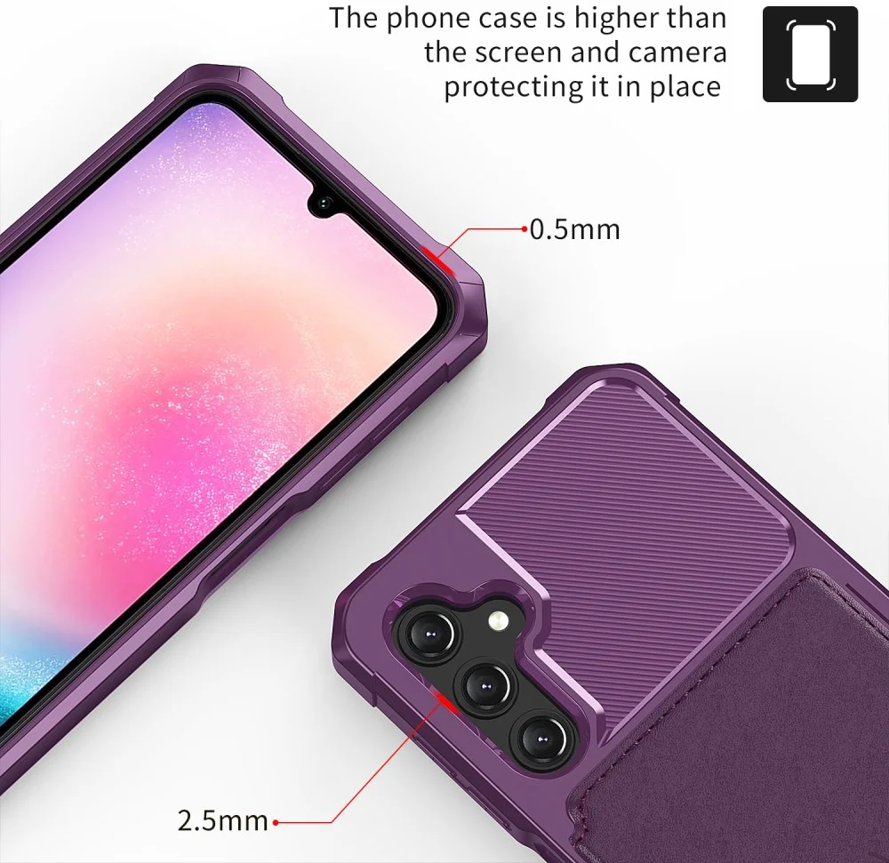 Samsung Galaxy A25 3 in 1 Back Cover Portemonnee Hoesje Paars afbeelding 6