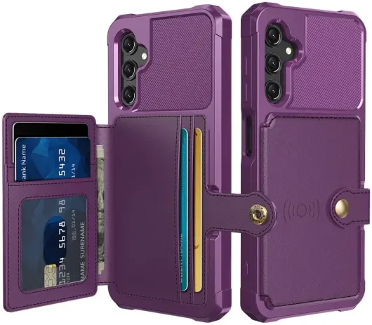 Samsung Galaxy A25 3 in 1 Back Cover Portemonnee Hoesje Paars afbeelding 1